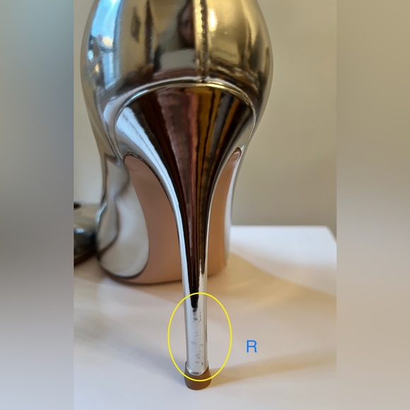 Gianvito Rossi 105 Silver Metallic Leather Pumps 36.5 - Picture 9 of 13